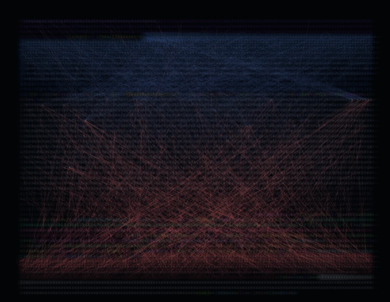 A woven cross-section of the mind, revealing dense threads and clusters of relationships.